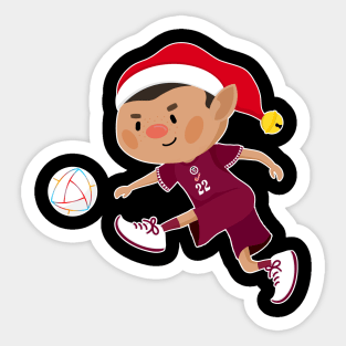 Qatar football Christmas elf. Football World Cup soccer t-shirt Sticker